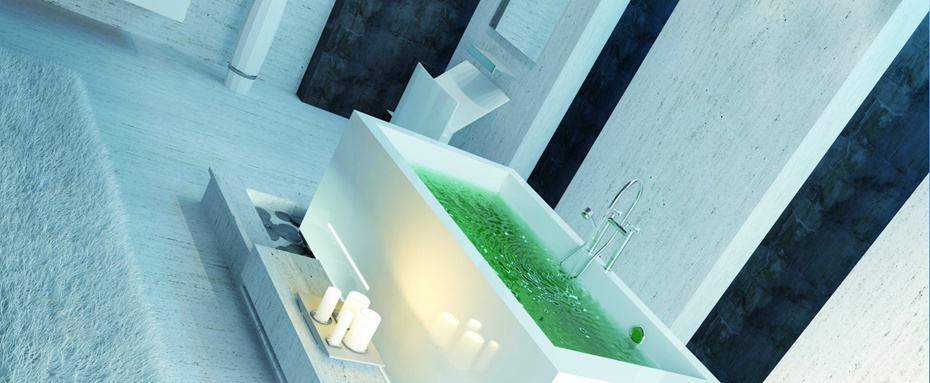 Modernes Badezimmer mit freistehender Badewanne nach einer Badsanierung